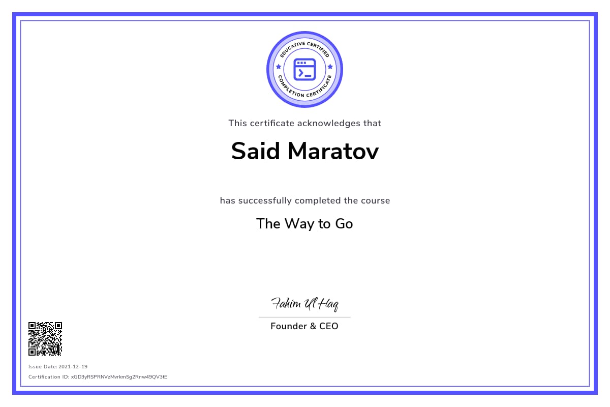 Personalized Path Certificate