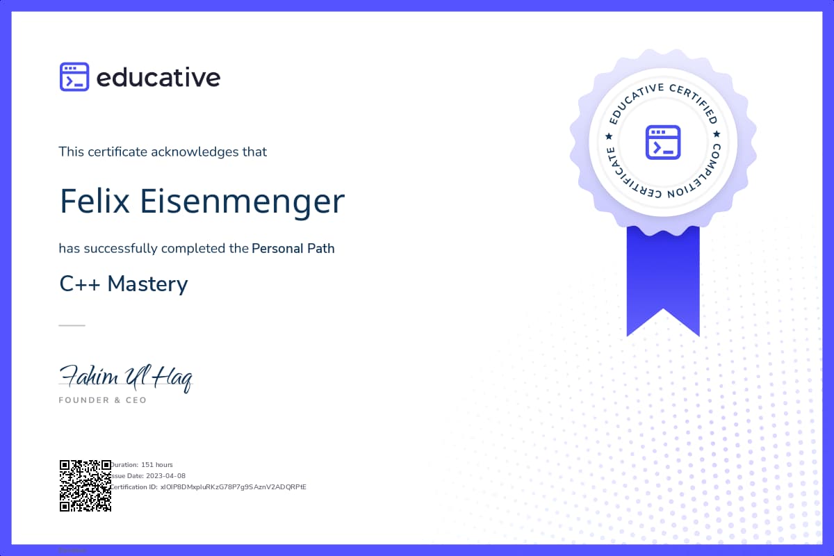Personalized Path Certificate