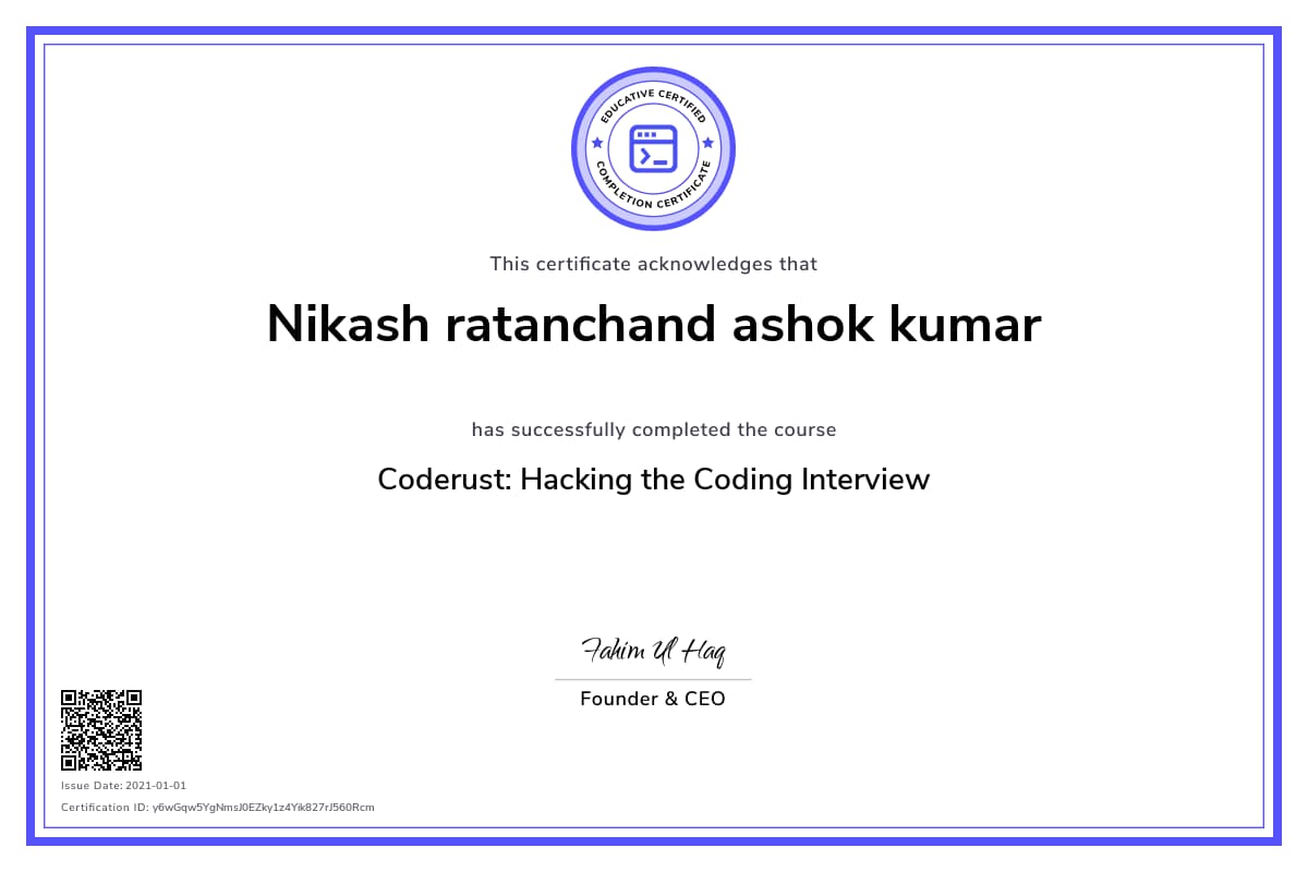Personalized Path Certificate