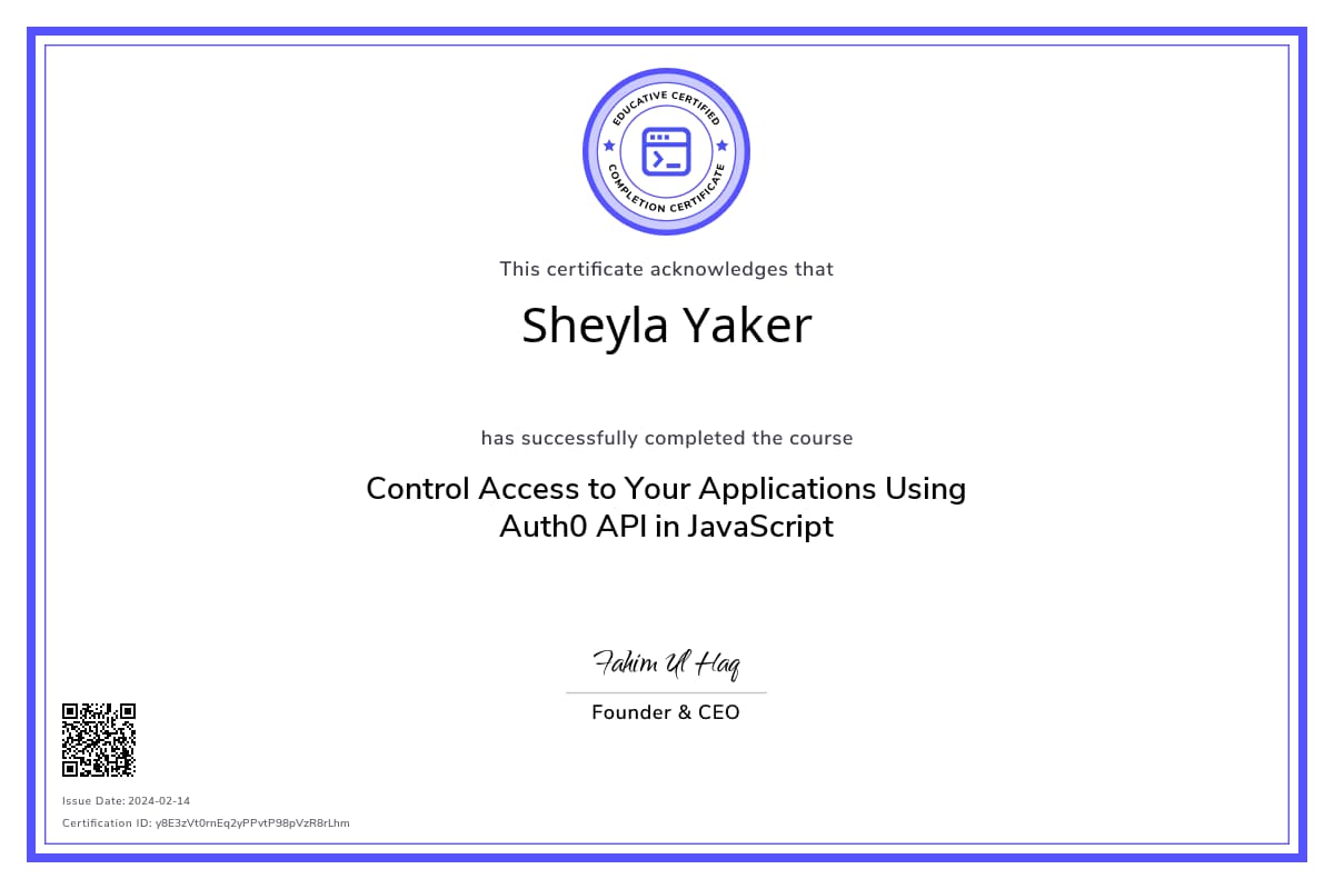 Course Certificate