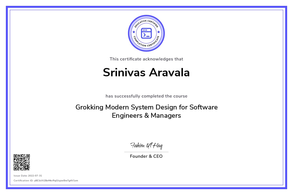 Personalized Path Certificate