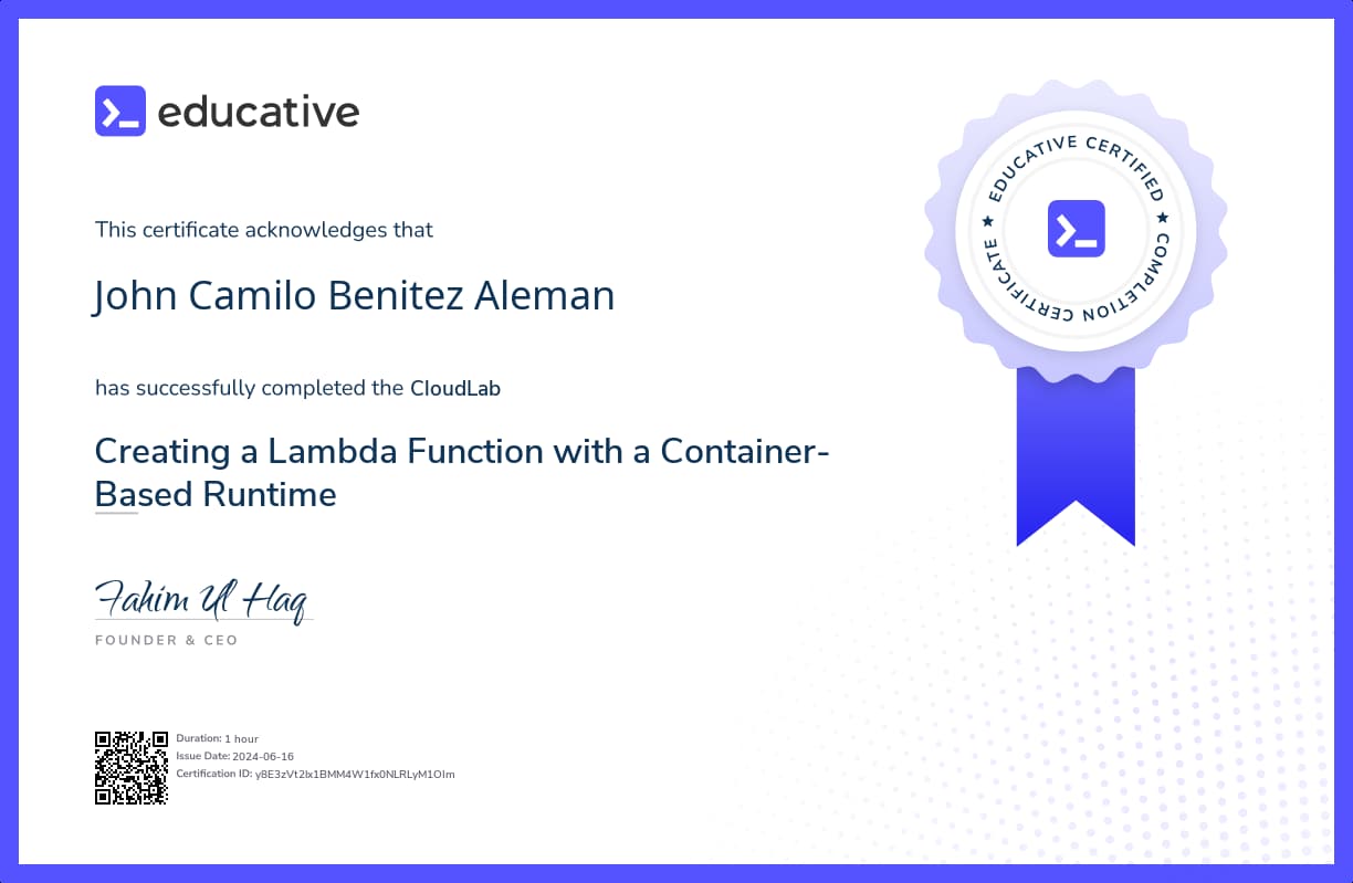 Cloud Lab Certificate