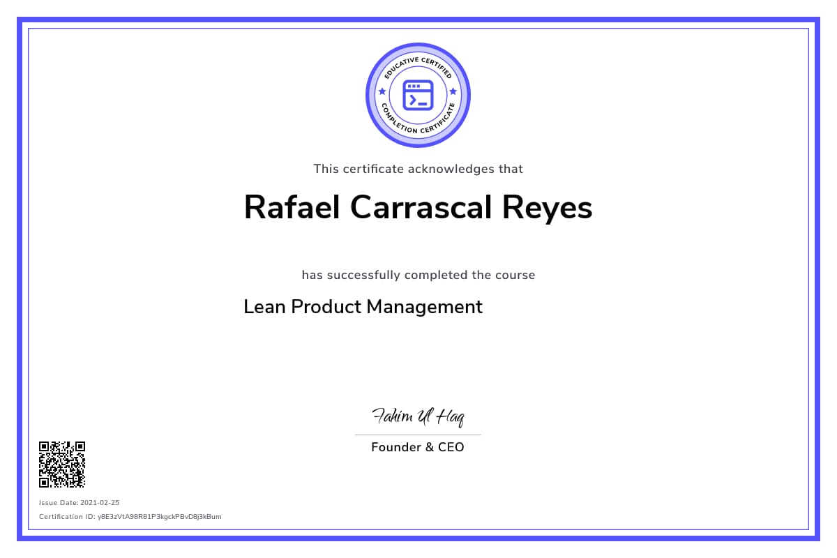 Personalized Path Certificate