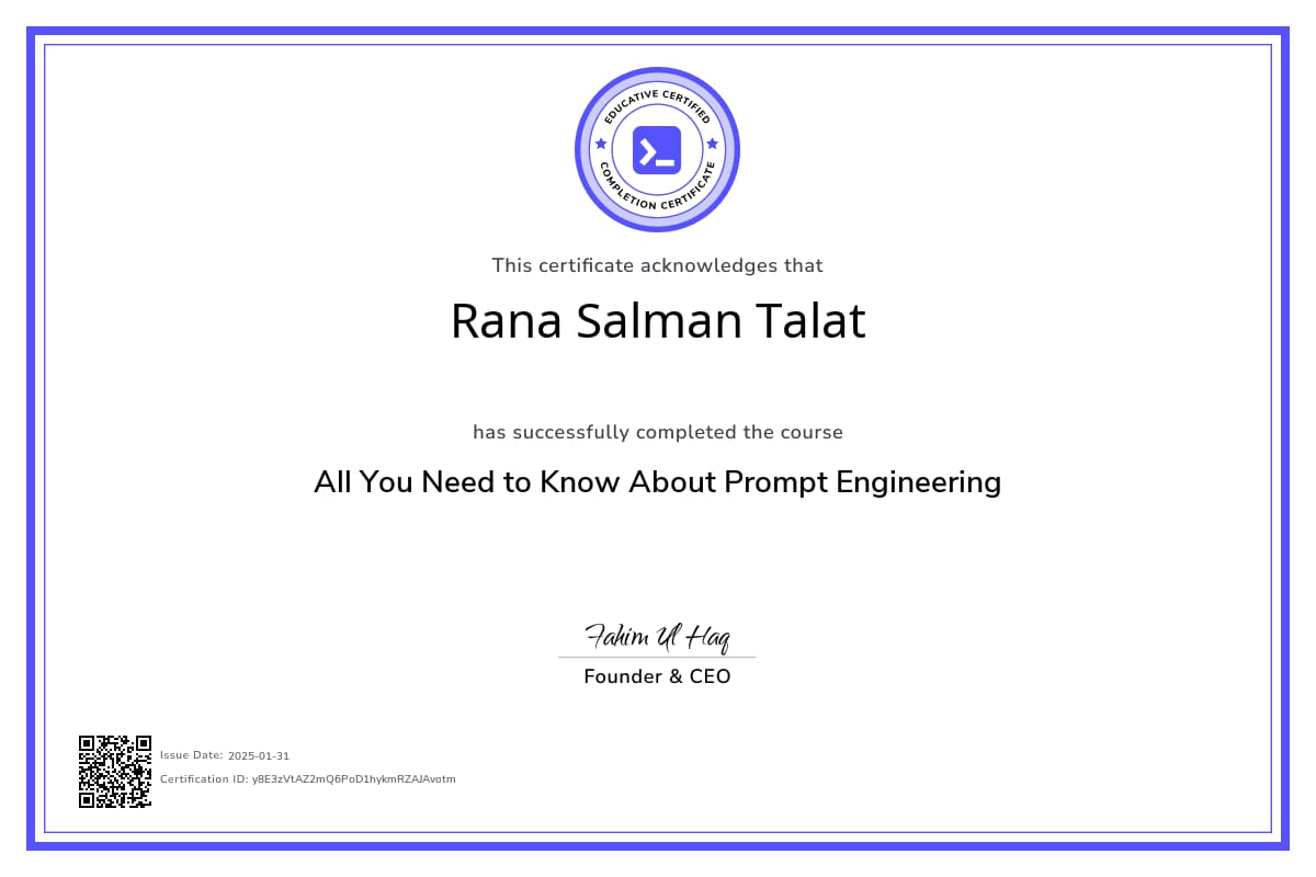 Course Certificate