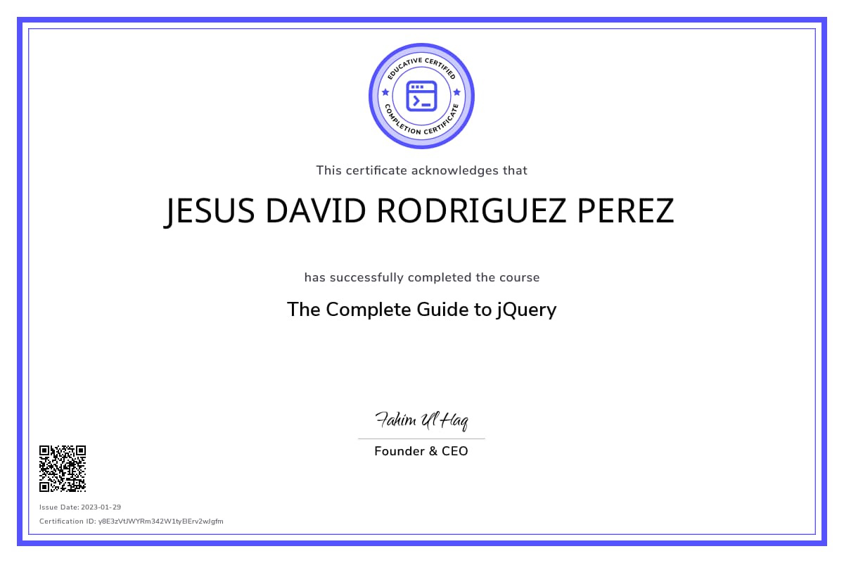 Course Certificate