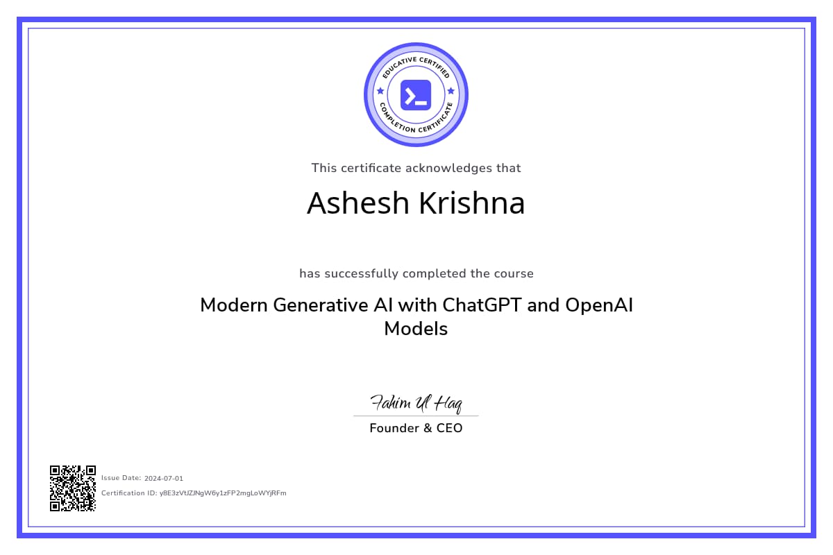 Course Certificate