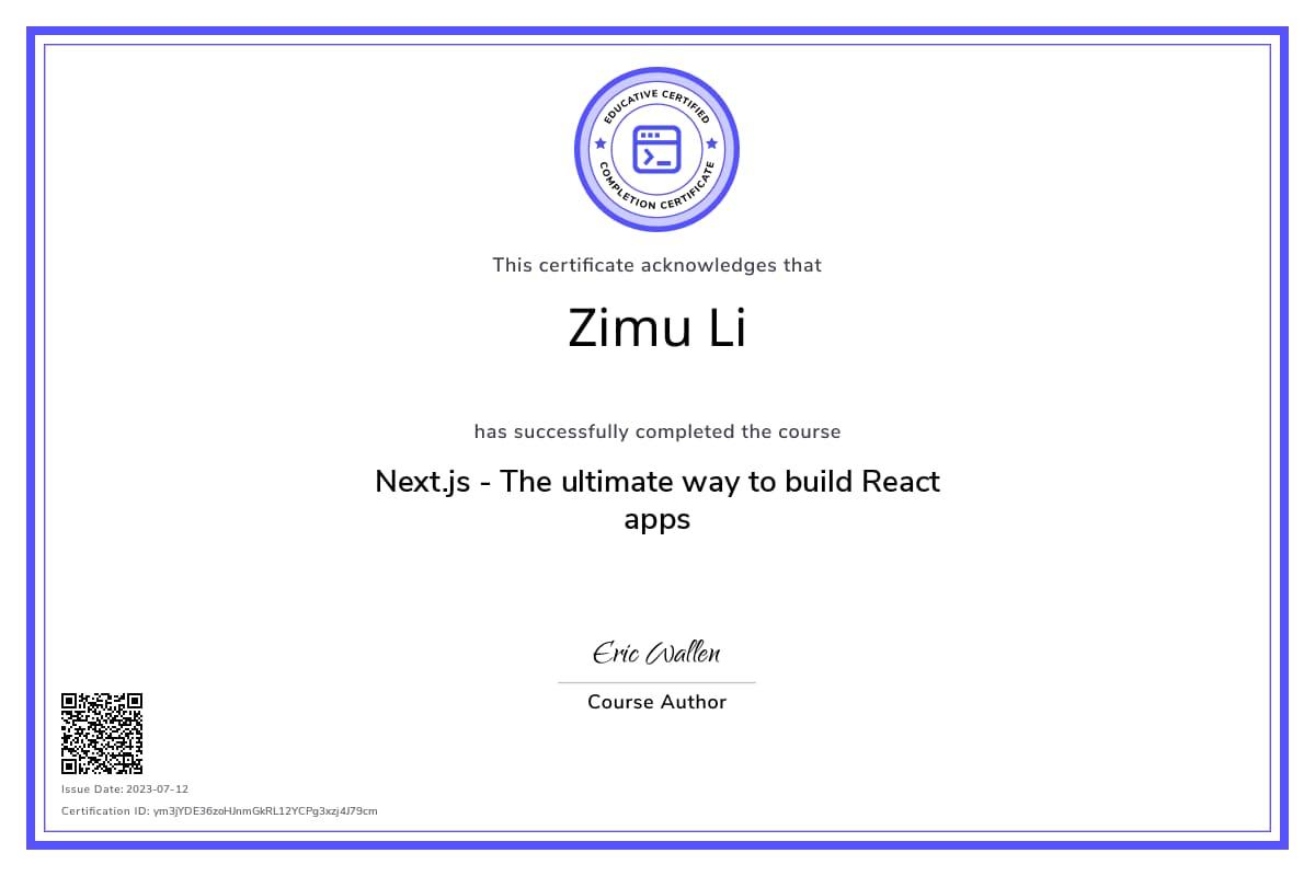 Course Certificate