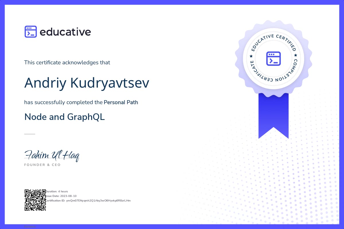 Personalized Path Certificate