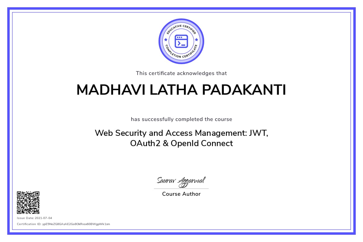 Personalized Path Certificate
