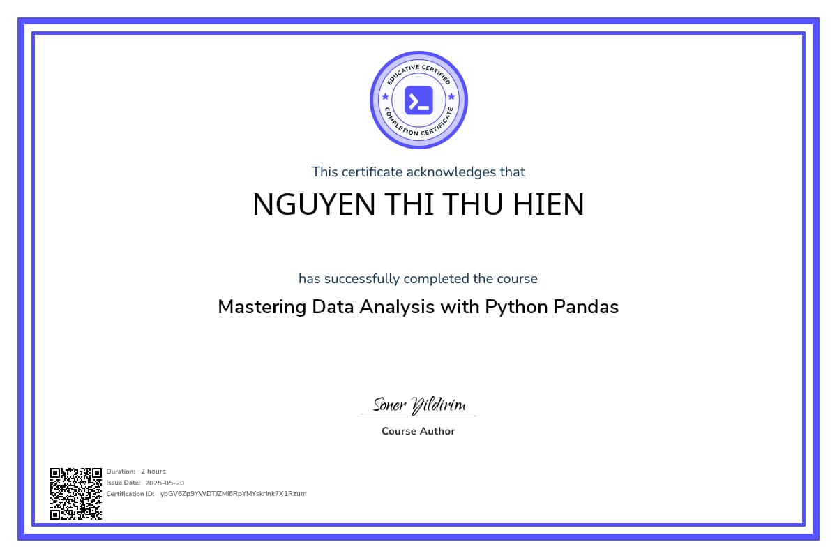 Course Certificate