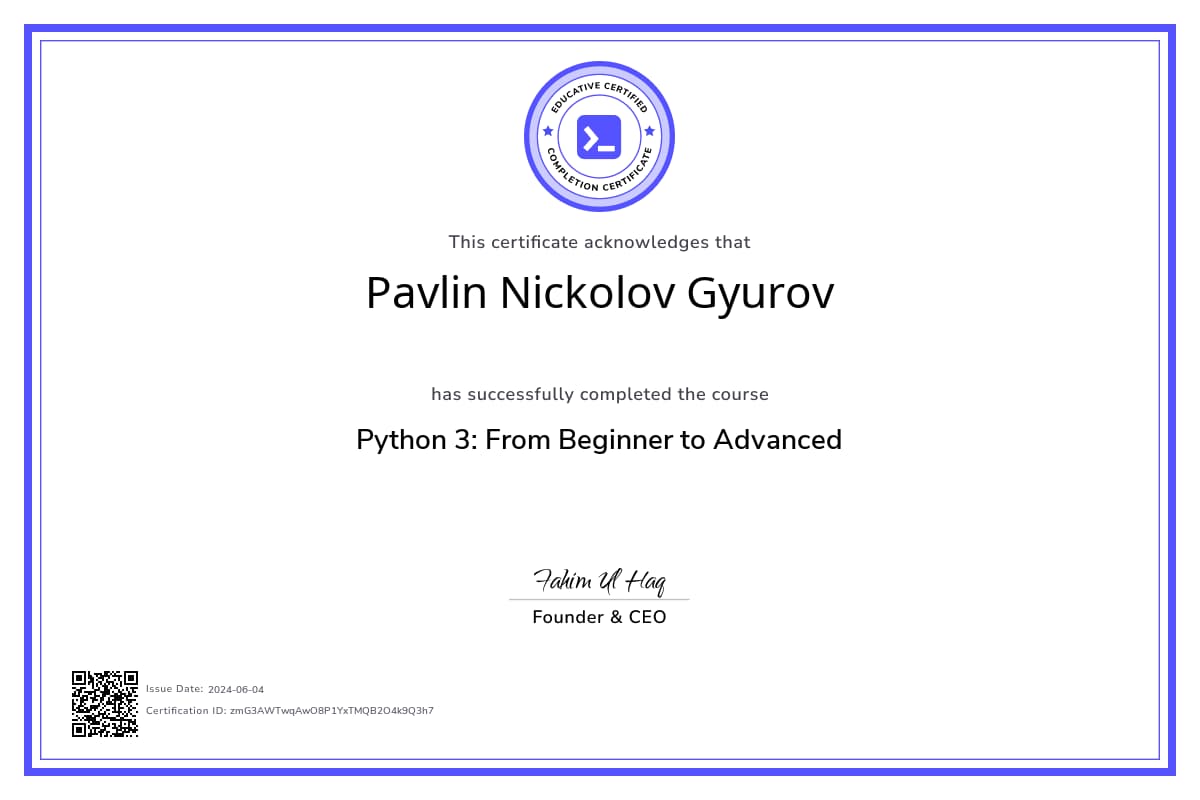 Course Certificate