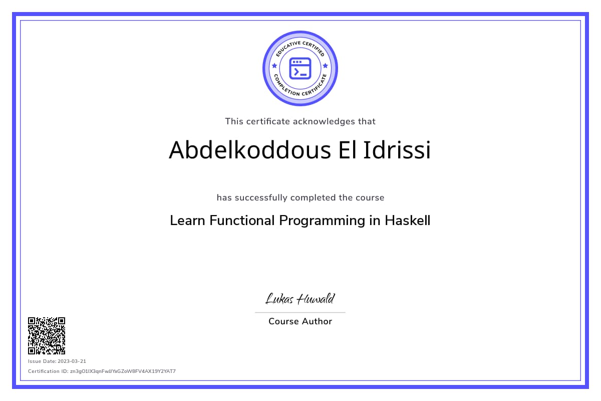 Course Certificate