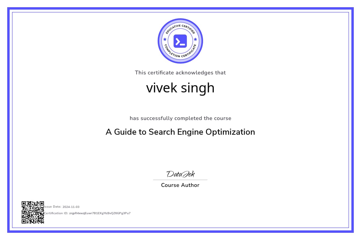 Course Certificate