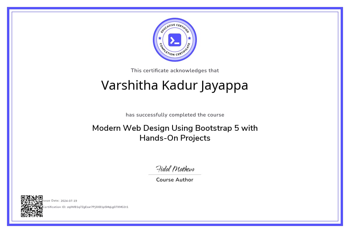 Course Certificate